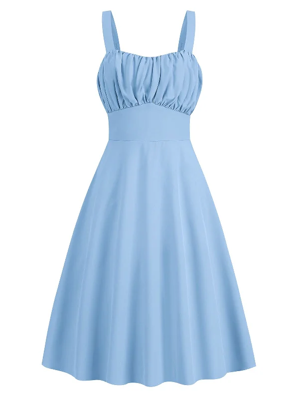 1940s Solid Suspender A-line Dress Tunics Prom sequined