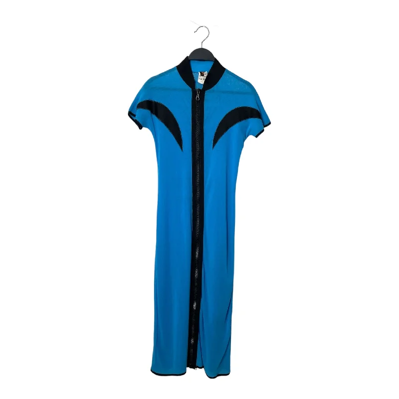 Jean Paul GAULTIER SOLEIL/Dress/Polyester/BLU/MESH ZIP DRESS BACK HIT