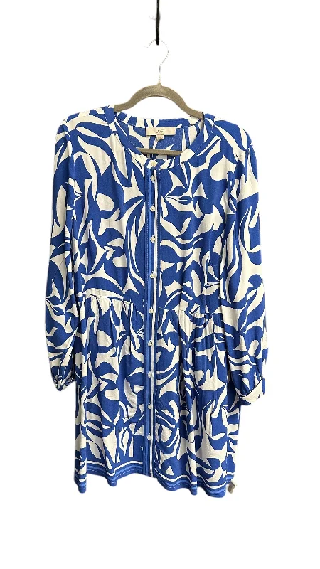 Dress Casual Short By Loft In Blue & White, Size: L