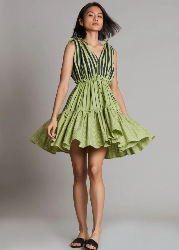 Lakeerein Green Frill Dress