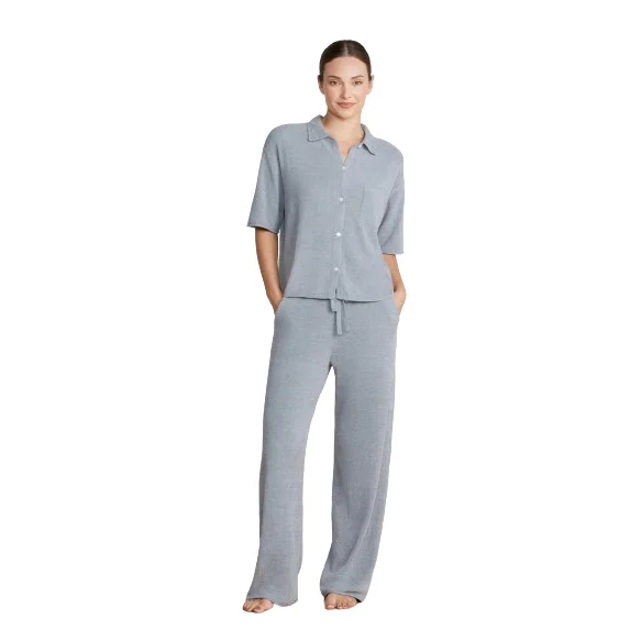 CozyChic CROP SHORT SLEEVE SHIRT Pockets Sleeves Lining