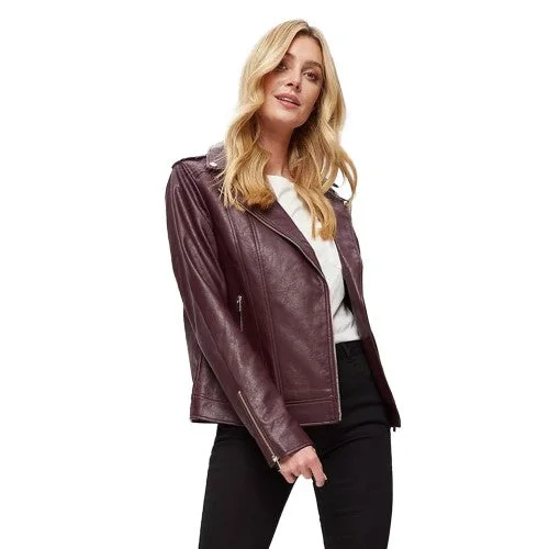 Dorothy Perkins Womens/Ladies Faux Leather Tall Biker Jacket Coat Overcoat Trench Coat