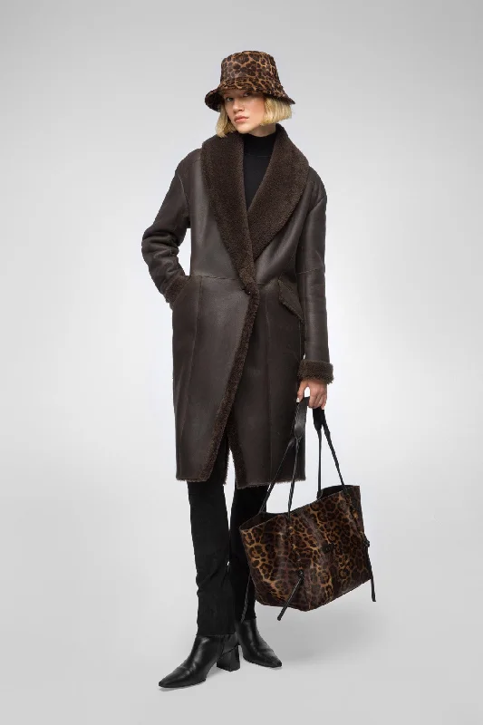 Murielle - Brown Bitter Shearling Coat