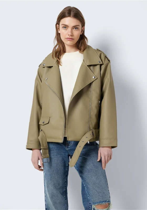 Noisy May Paulina Oversized Biker Jacket, Mermaid Peter Pan Collar Cowl Neck Turtleneck