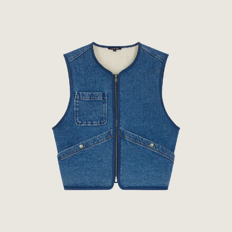 Simon Waistcoat (Washed Blue Denim)