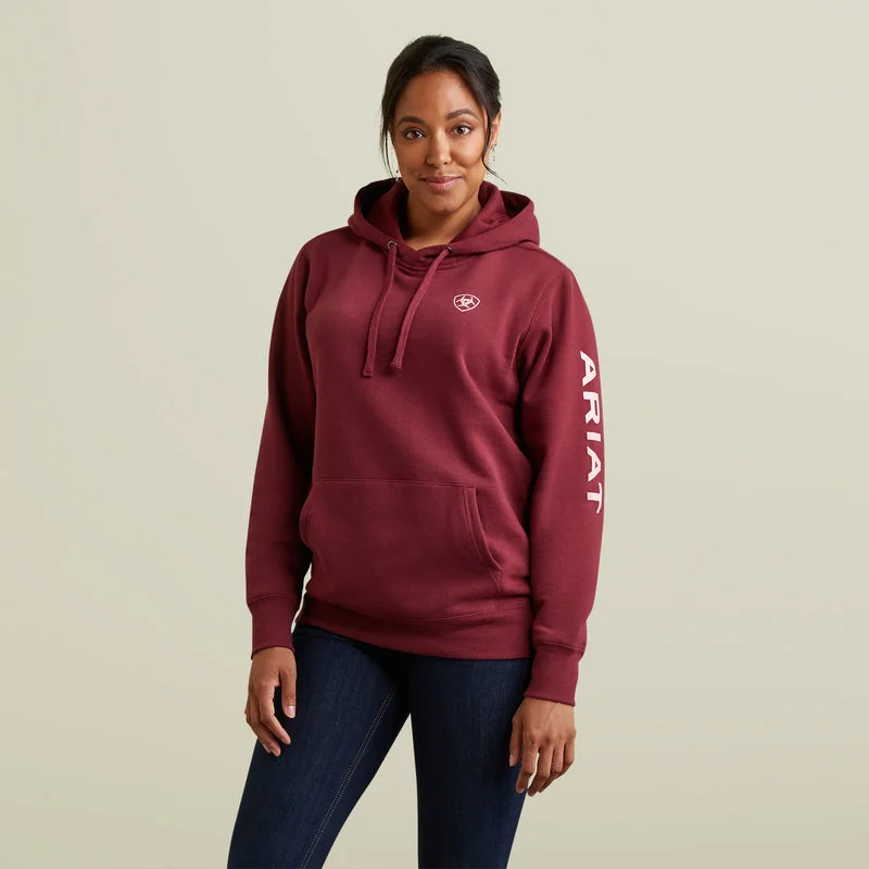 Ariat Women's Ariat Logo Hoodie, Zinfandel Hoodie with Hood Adjustable Protection