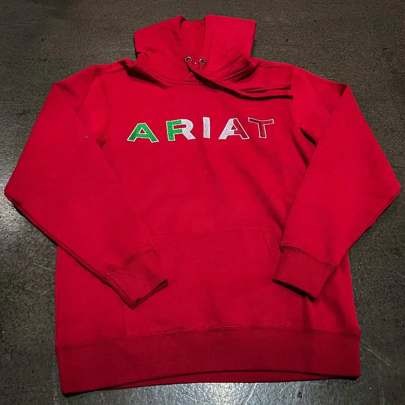 Ariat Women's Mexico Hoodie, Red Hoodie with Sequins Glamorous Eye-catching