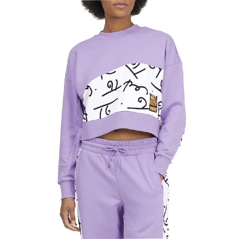Britto x Graphic Crew Neck Long Sleeve Sweatshirt Hoodie with Ribbed Hem Stretchable Secure