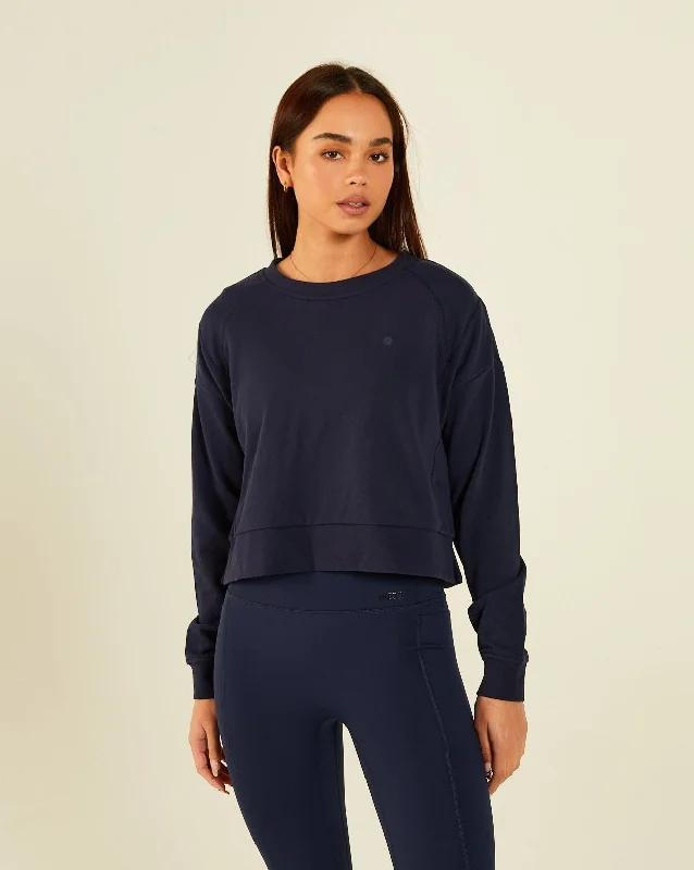 Sephora Sweatshirt Blue Navy Hoodie with Illustration Artistic Creative