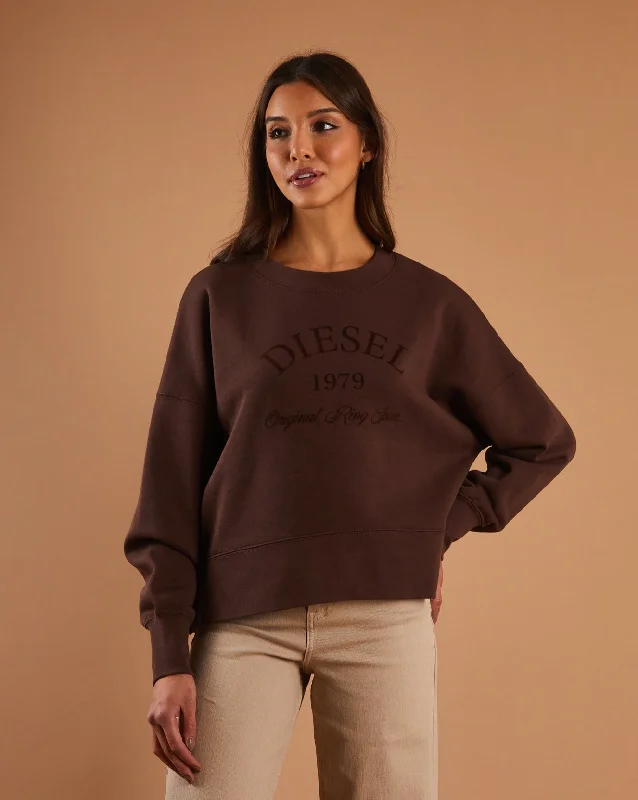 Brielle Sweatshirt Deep Coco Hoodie with Button Classic Timeless