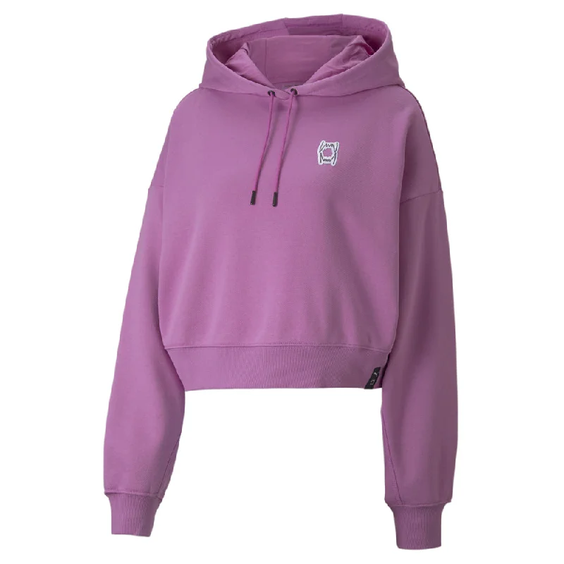 Pivot Cropped Pullover Hoodie Hoodie with Set-In Sleeves Structured Classic