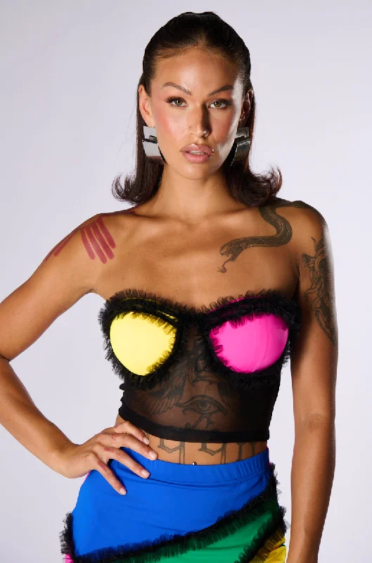 CARNIVALE TULLE DETAIL TUBE BRA