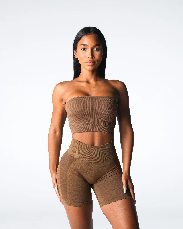 Mocha Conquer Ribbed Seamless Bra