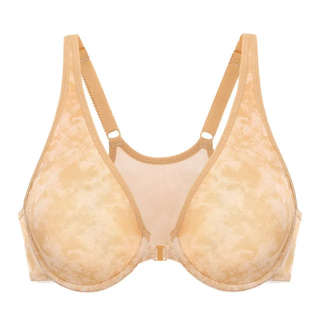 Skin Color Front-Closure Plus Size Unlined Seamless Bra for Women