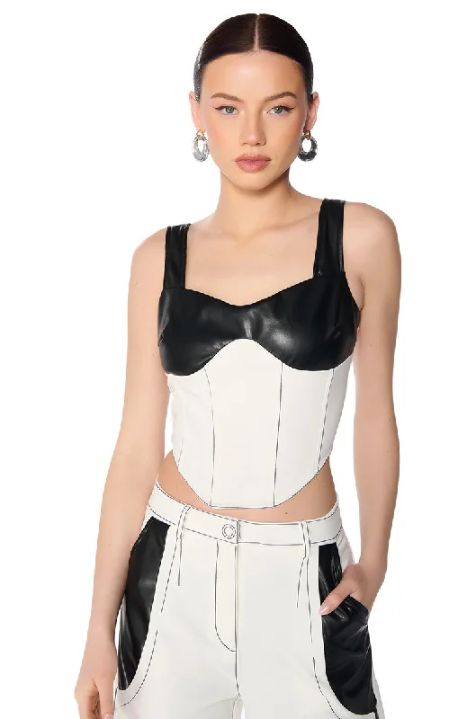 TURN ON MY CHARM SLEEVELESS CORSET TOP