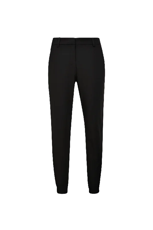 Black Women's Tech Woven Pants Comfortable Ribbed Skirt