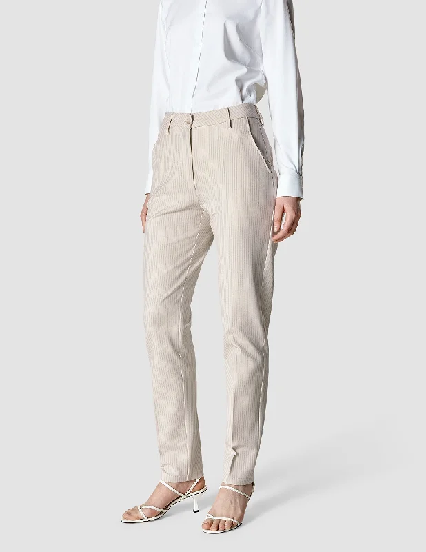 Essential Pants Tapered Cream Latte Straight-Leg Denim Pants